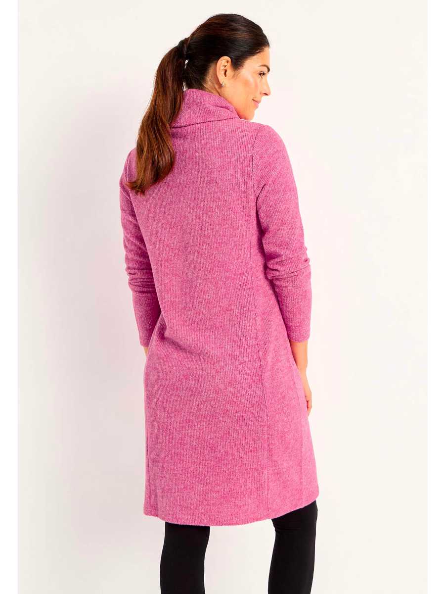 Tunikamekko kauluksella, pinkki