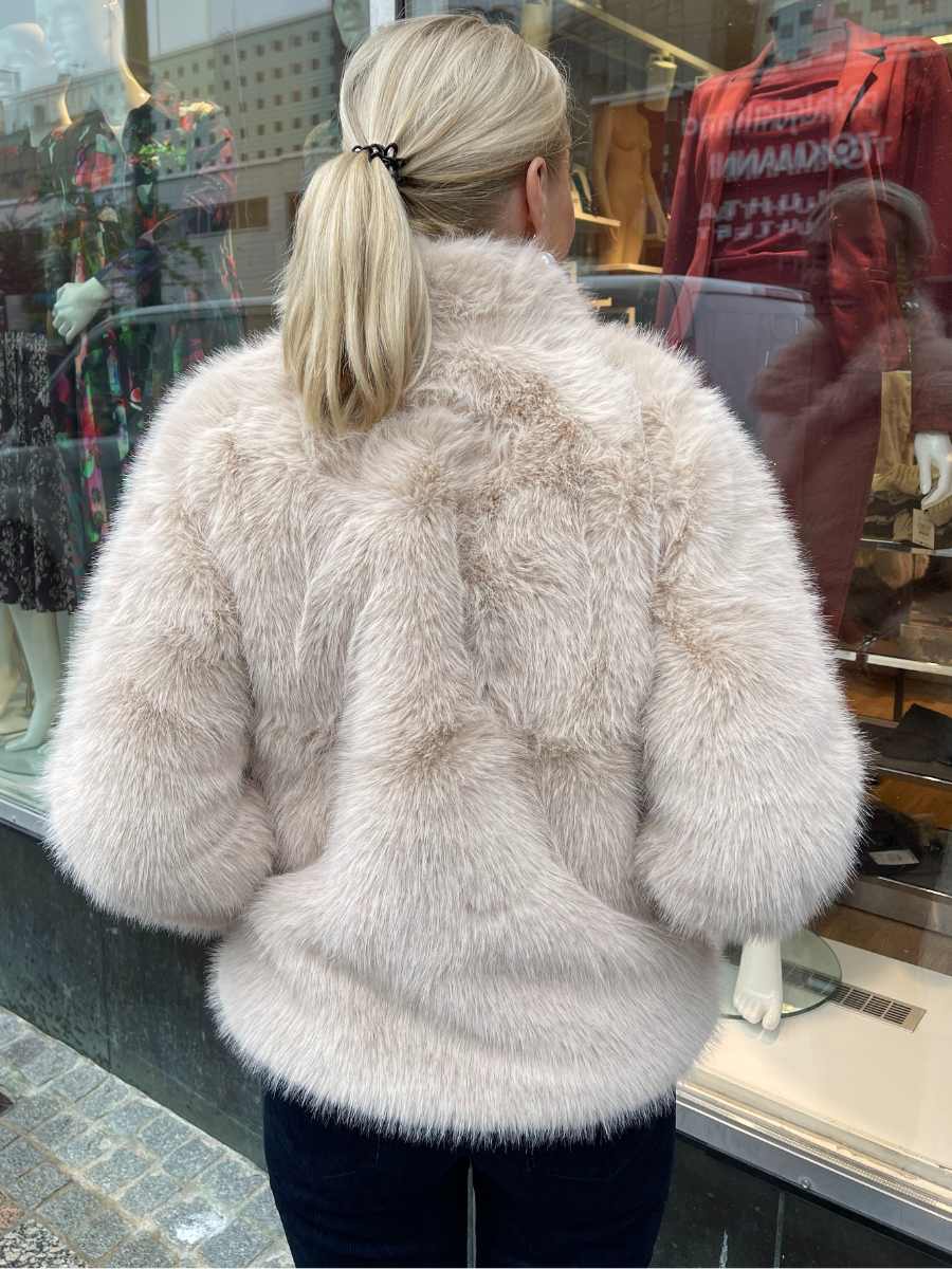 Cream Frimia tekoturkkitakki