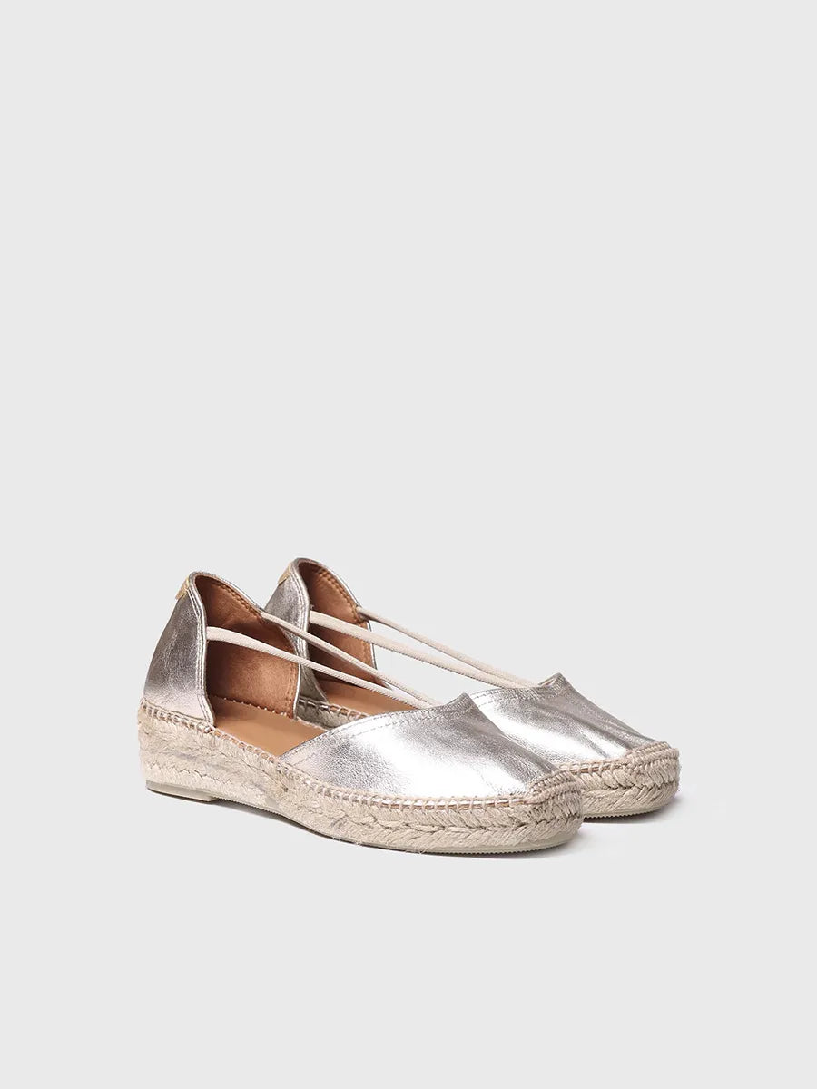 Toni Pons ERLA-P nahkaiset espadrillot, Plati/kulta