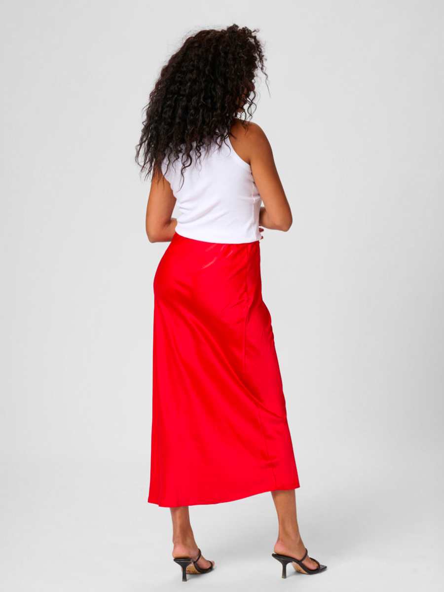 Kaffe Lotte satiinihame, punainen