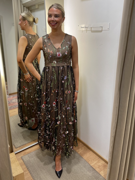 Verso juhlamekko, musta/nude ja vanha roosa