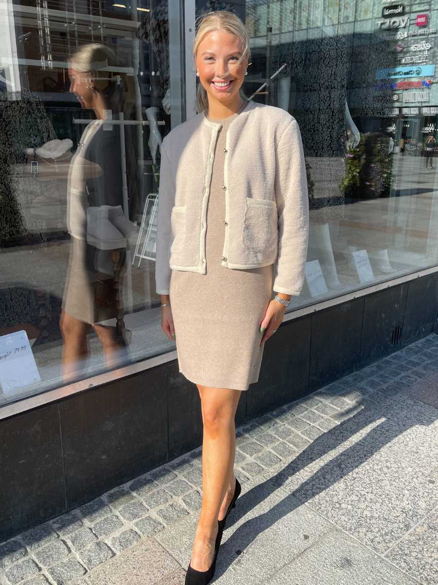 Cream Anolis teddyjakku vuorella