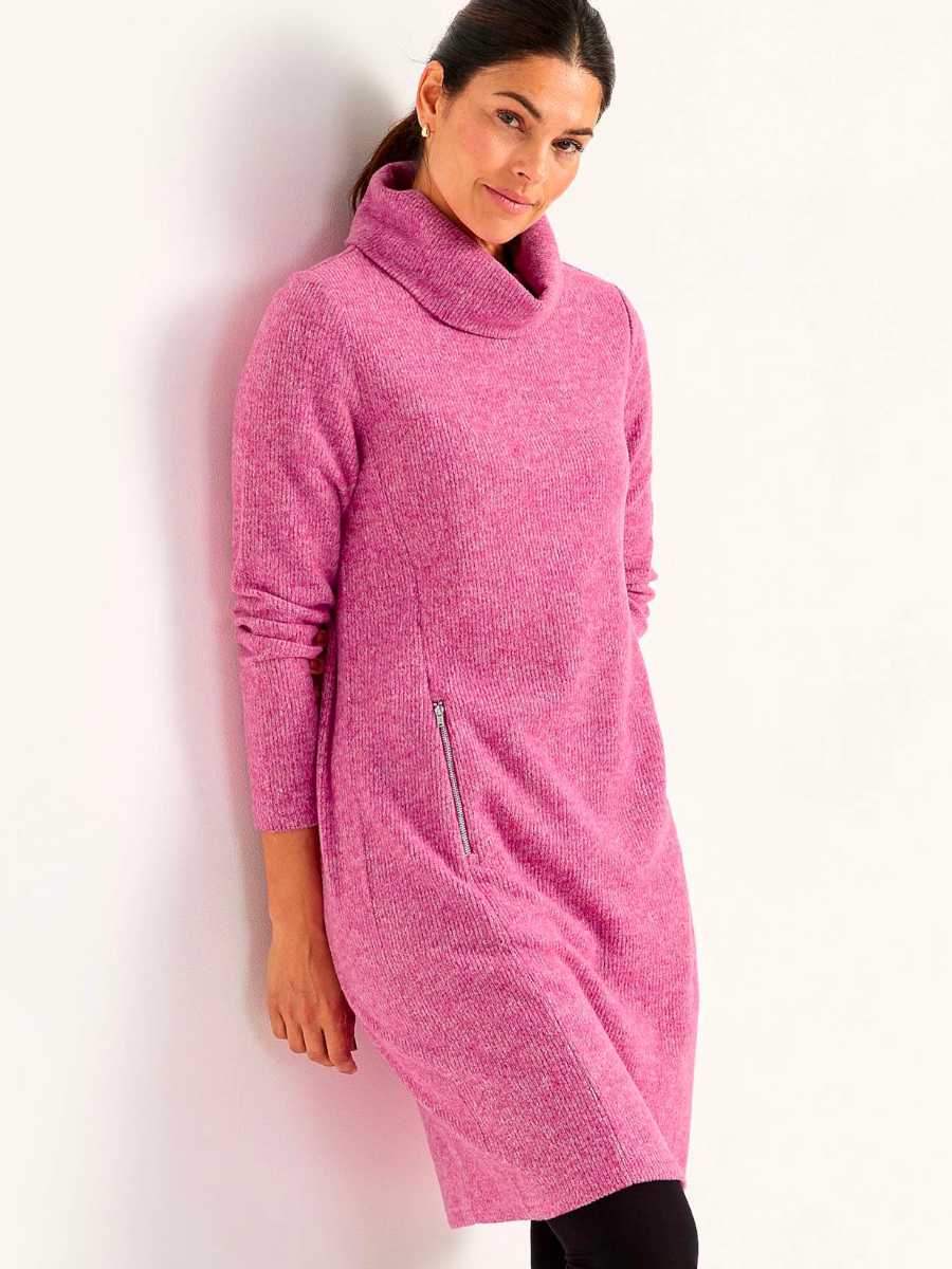 Tunikamekko kauluksella, pinkki