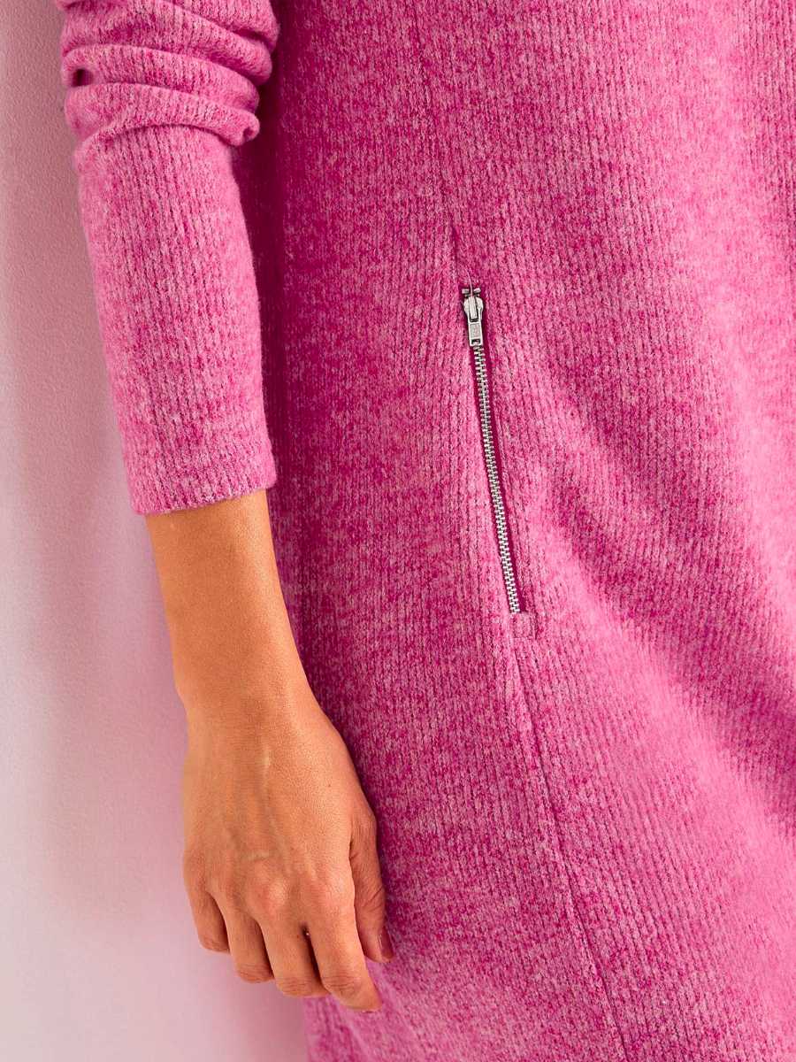 Tunikamekko kauluksella, pinkki