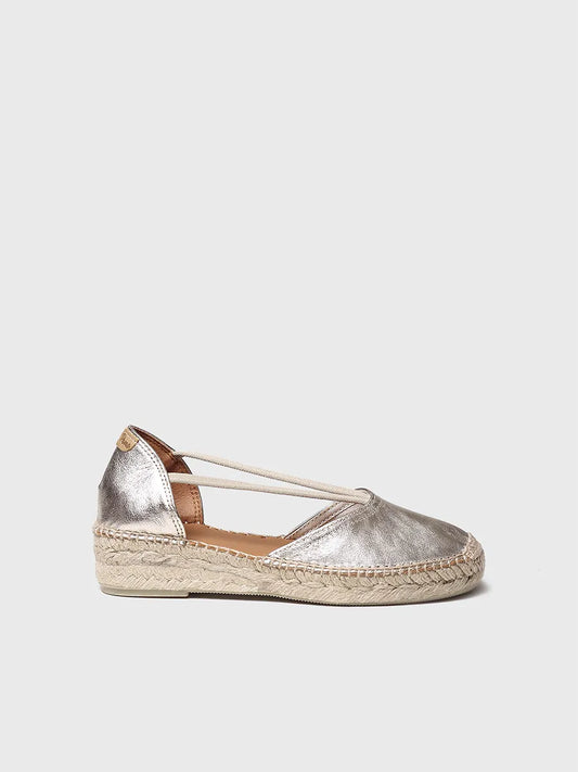 Toni Pons ERLA-P nahkaiset espadrillot, Plati/kulta
