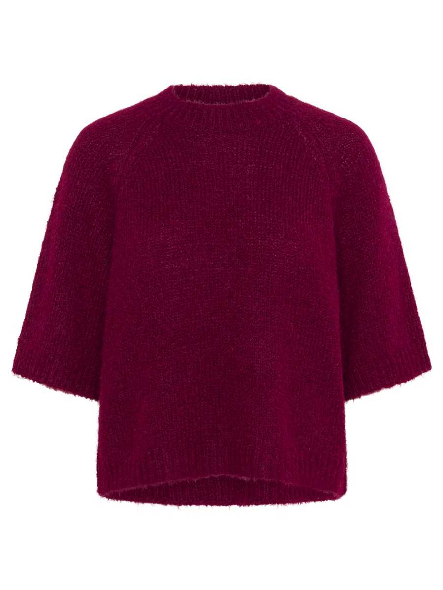 KA Emilie neulepusero, viininpunainen ja valkoinen