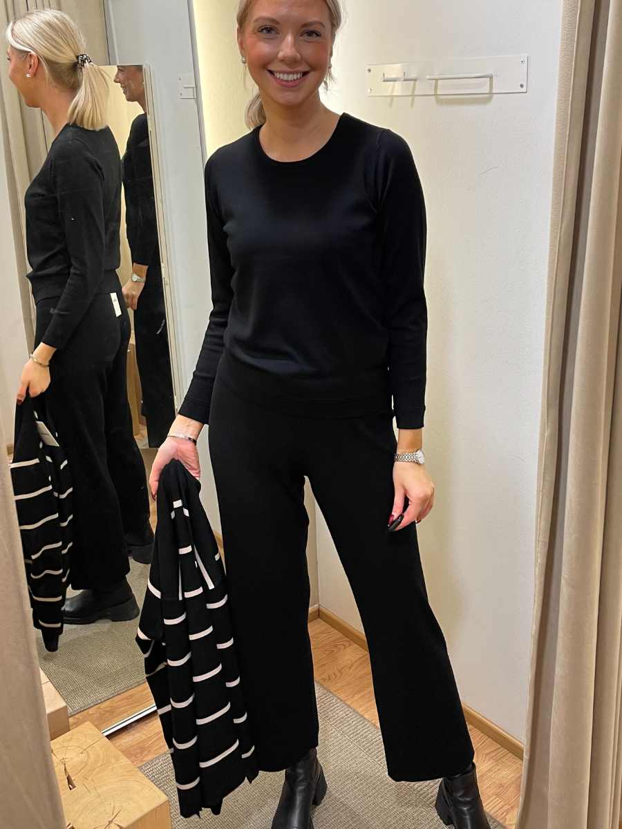 Jensen neulehousut, musta ja taupe