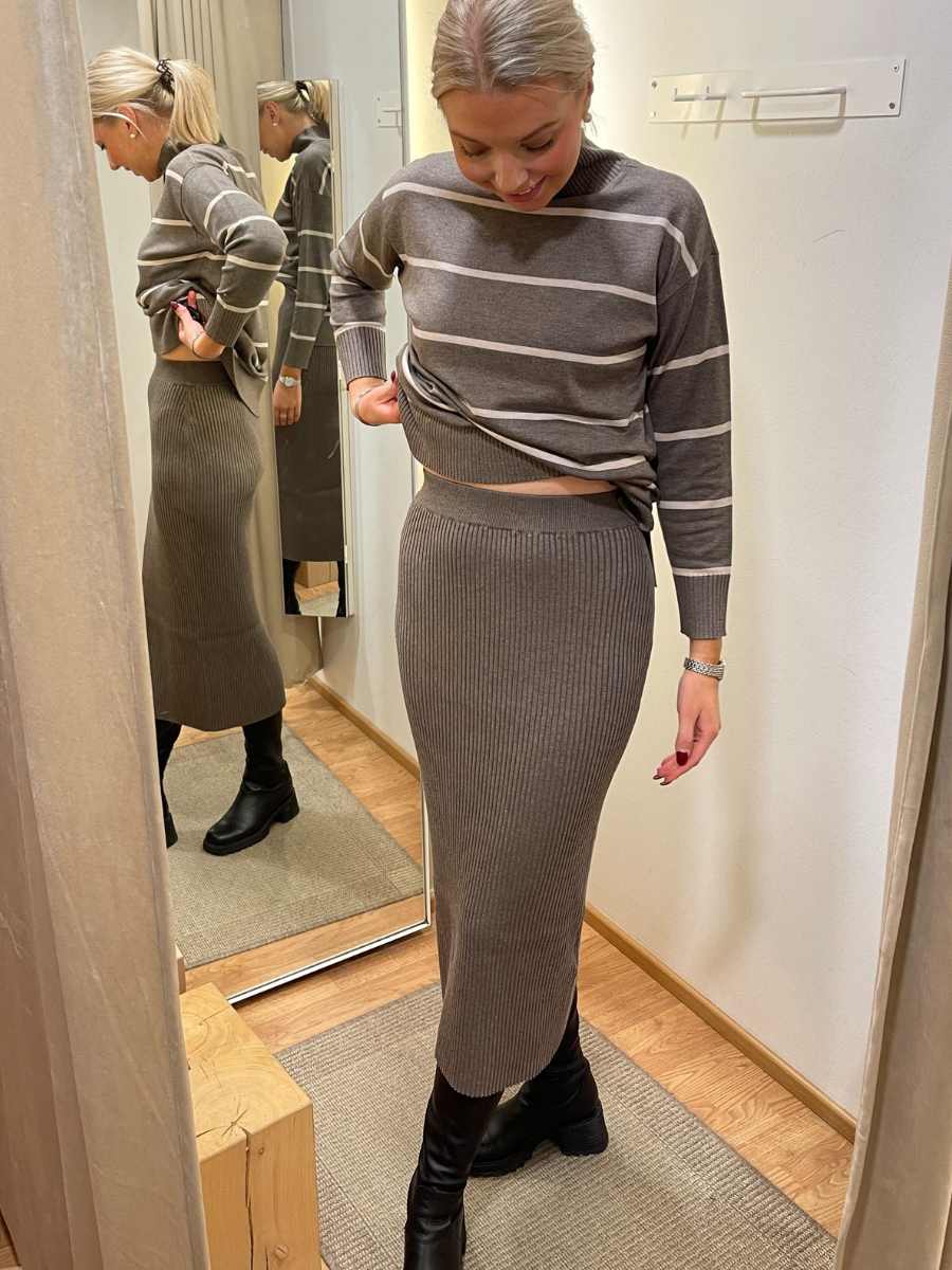 Jensen neulehame, taupe, beige ja musta