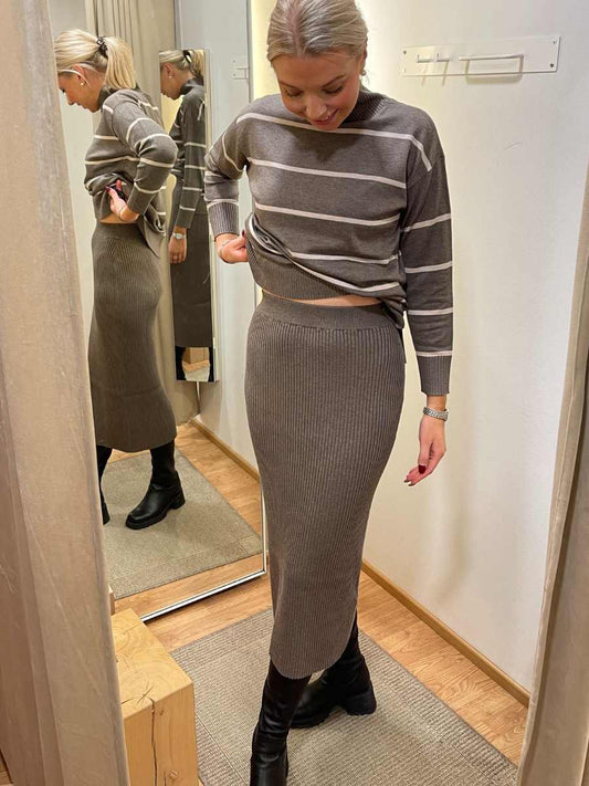 Jensen neulehame, taupe, beige ja musta