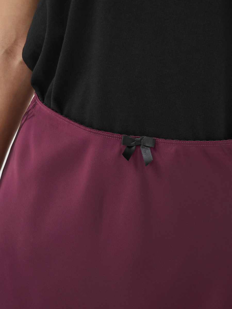 Hill satiinihame, mustanharmaa & viininpunainen