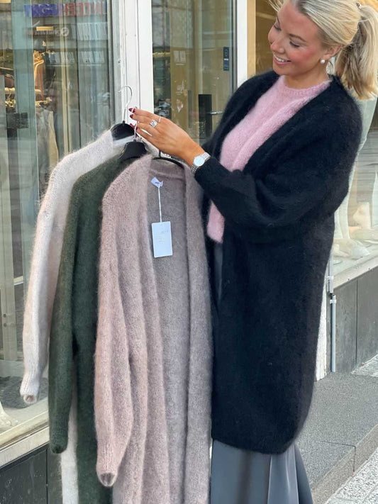 Armi pitkä mohairneuletakki, eri värejä