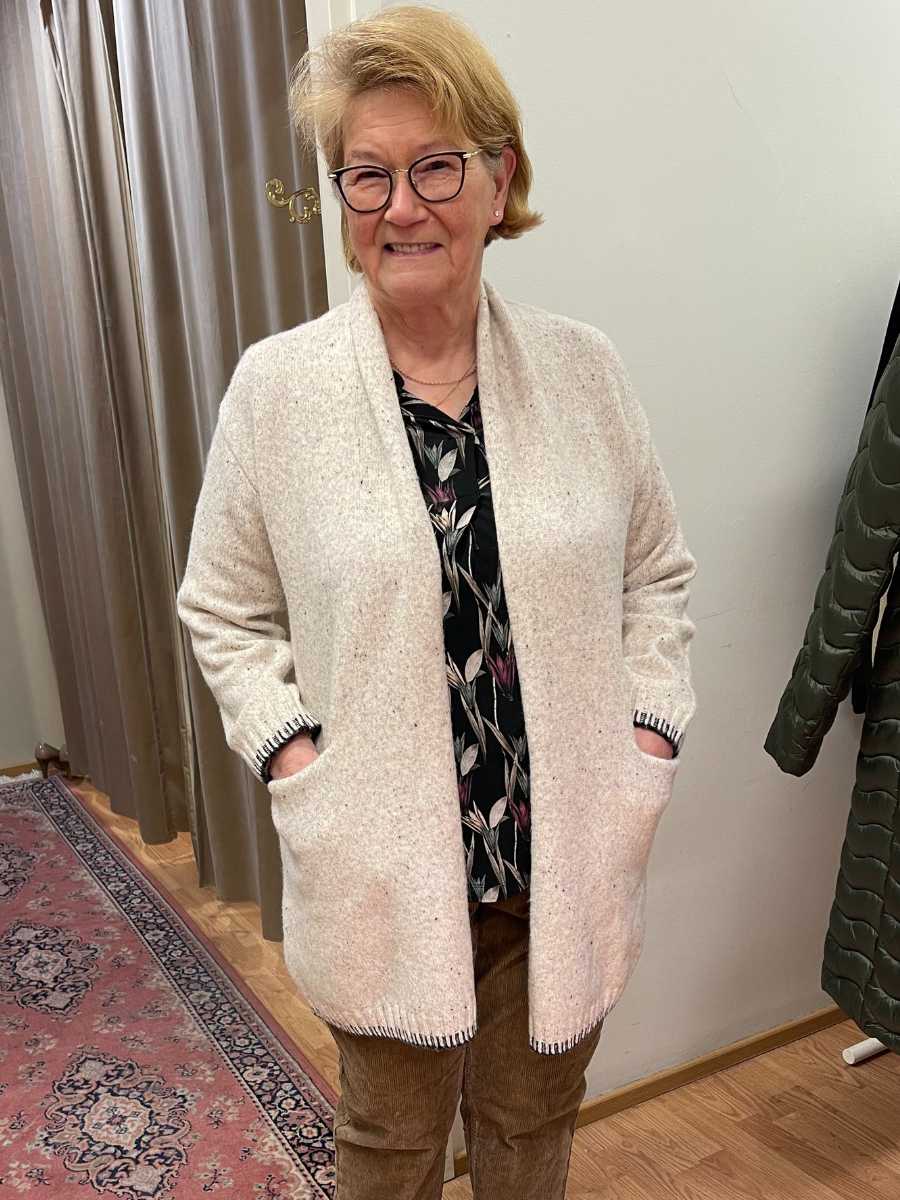 Ciso neuletakki, meleerattu harmaa ja vaalea