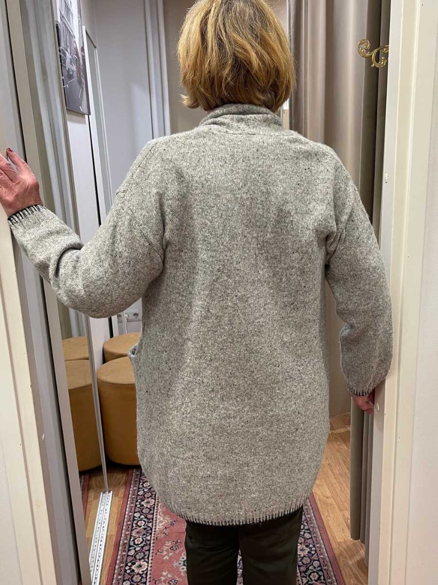 Ciso neuletakki, meleerattu harmaa ja vaalea