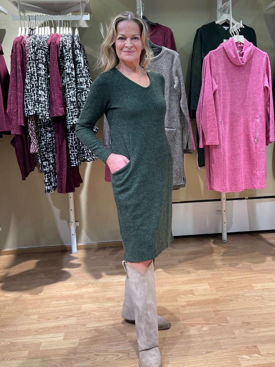 Tunikamekko V-kaulus, vihreä